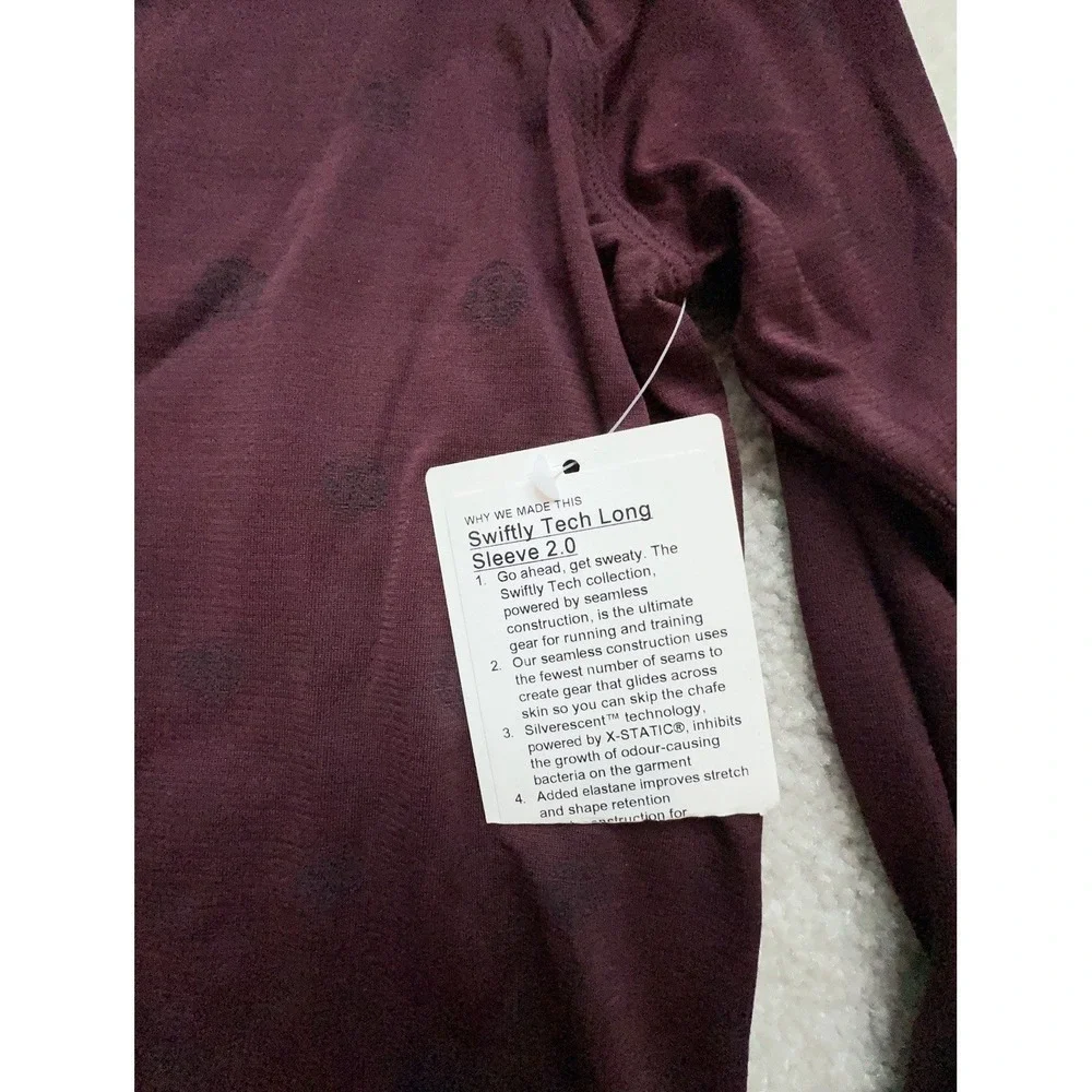 RARE - NWT Lululemon Swiftly Tech Long Sleeve 2.0 Shirt Logo Printed 10